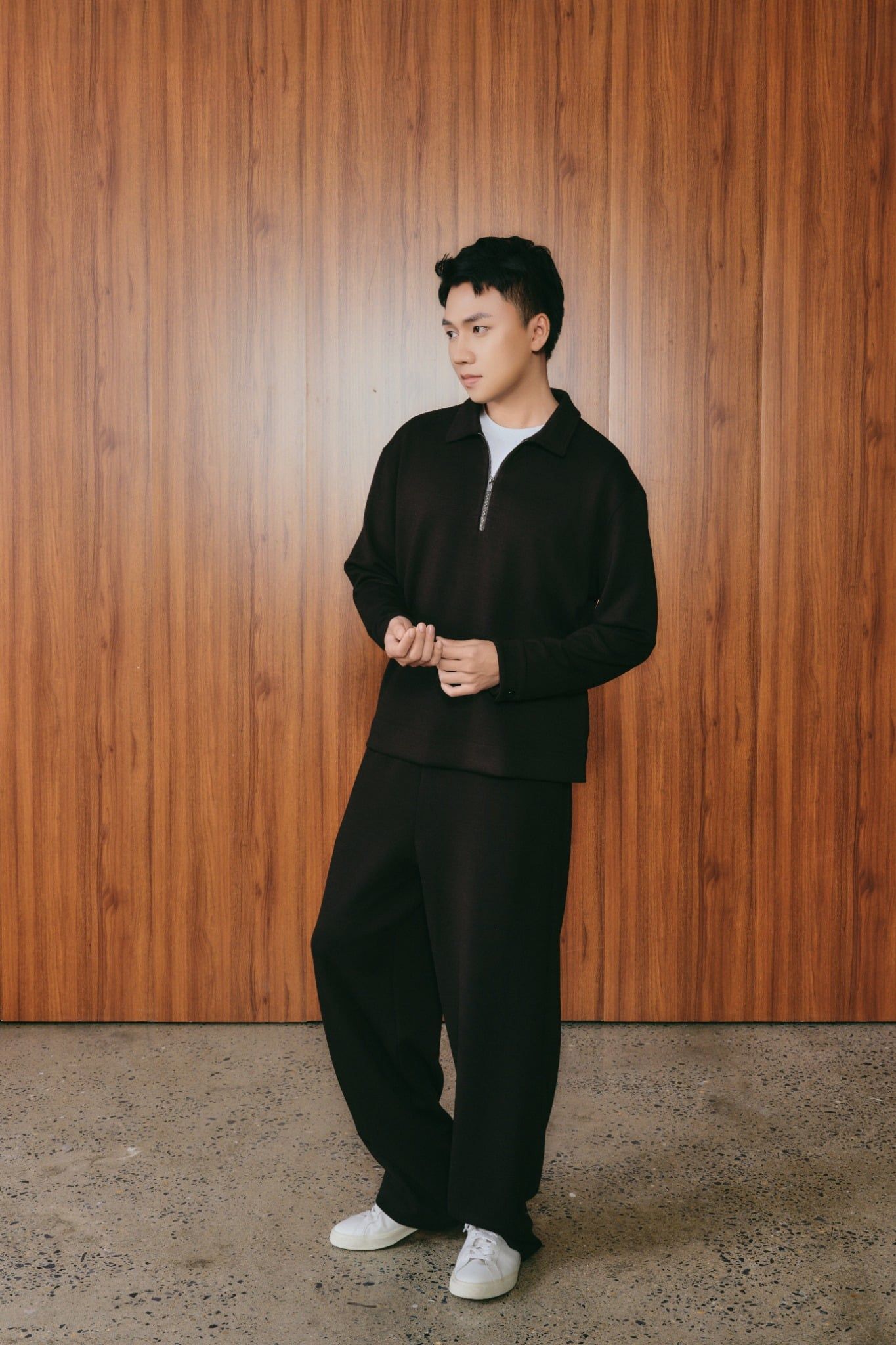  Quần dài Nam vải nỉ Scuba dáng Suông rộng 