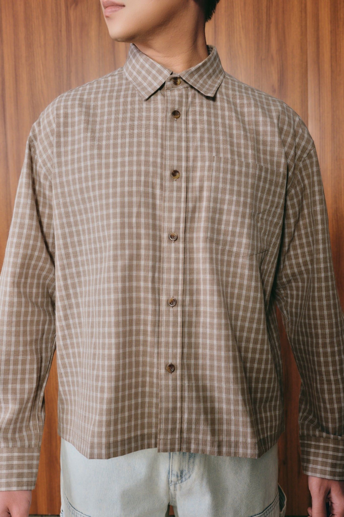  Áo Sơ Mi Nam Dáng Boxy Họa Tiết Kẻ 