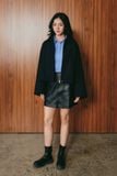  Áo Khoác Dạ Wool Dáng Boxy Crop 