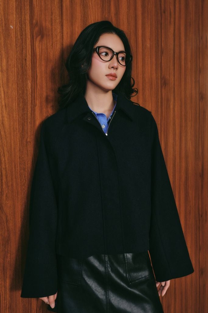  Áo Khoác Dạ Wool Dáng Boxy Crop 