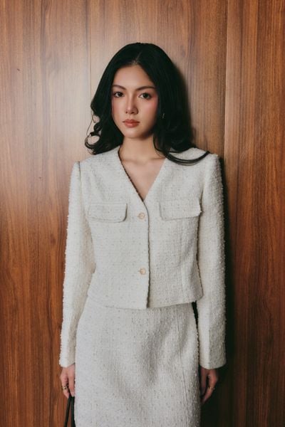  Áo Blazer Nữ Dạ Tweed Dáng Crop 