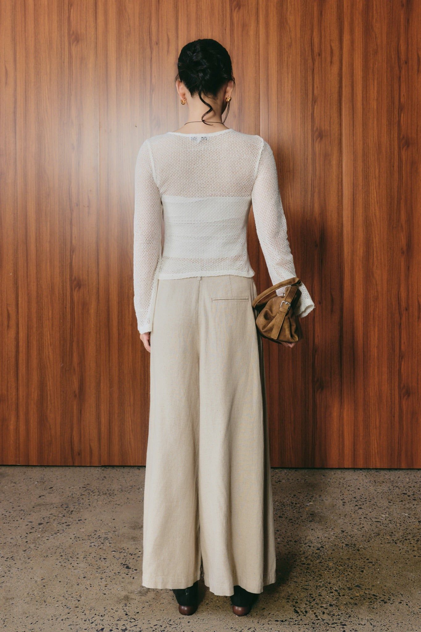  Áo Dài Tay Nữ Dáng Ôm Tay Loe Vải Len Lưới 