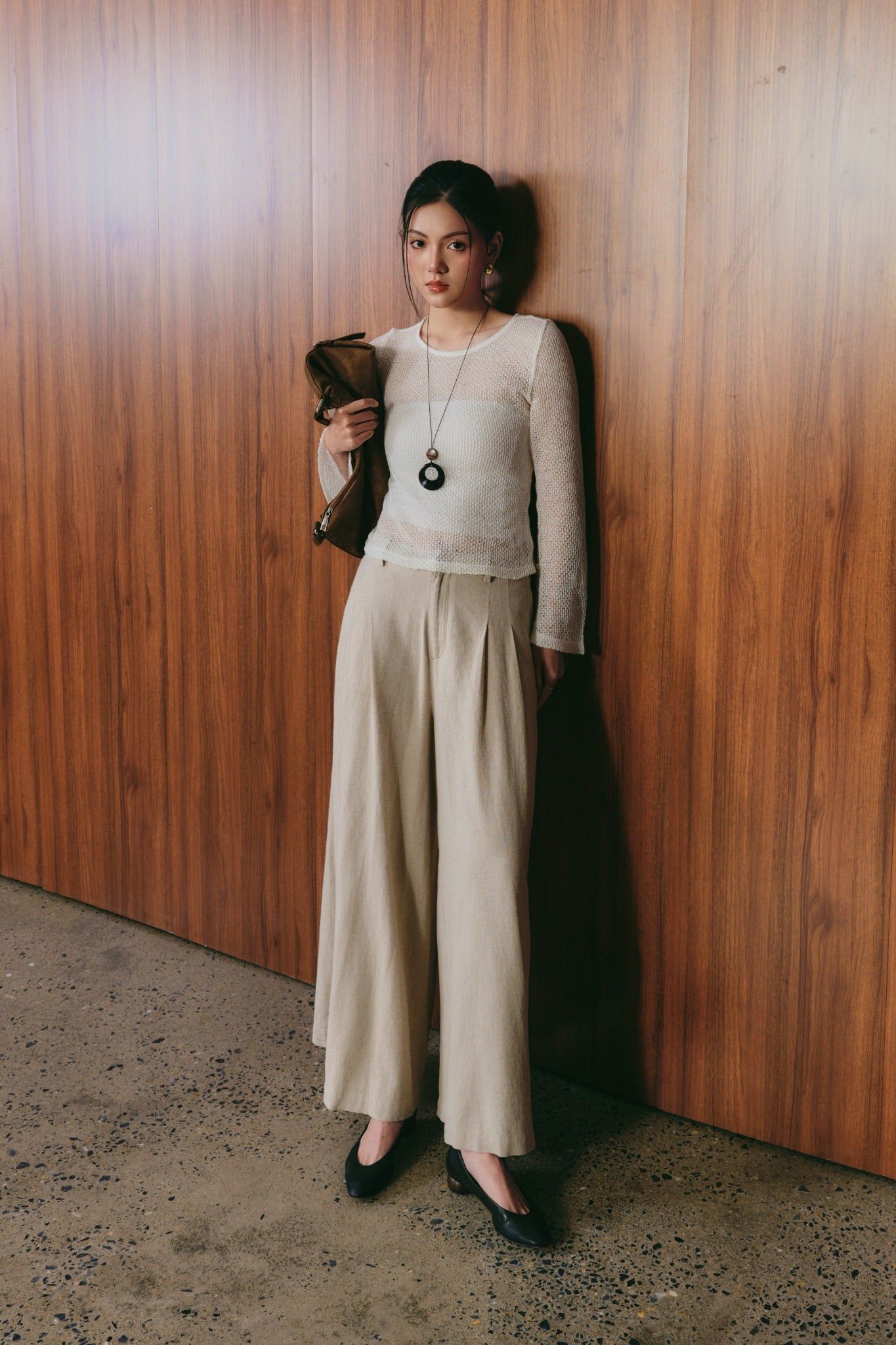  Áo Dài Tay Nữ Dáng Ôm Tay Loe Vải Len Lưới 