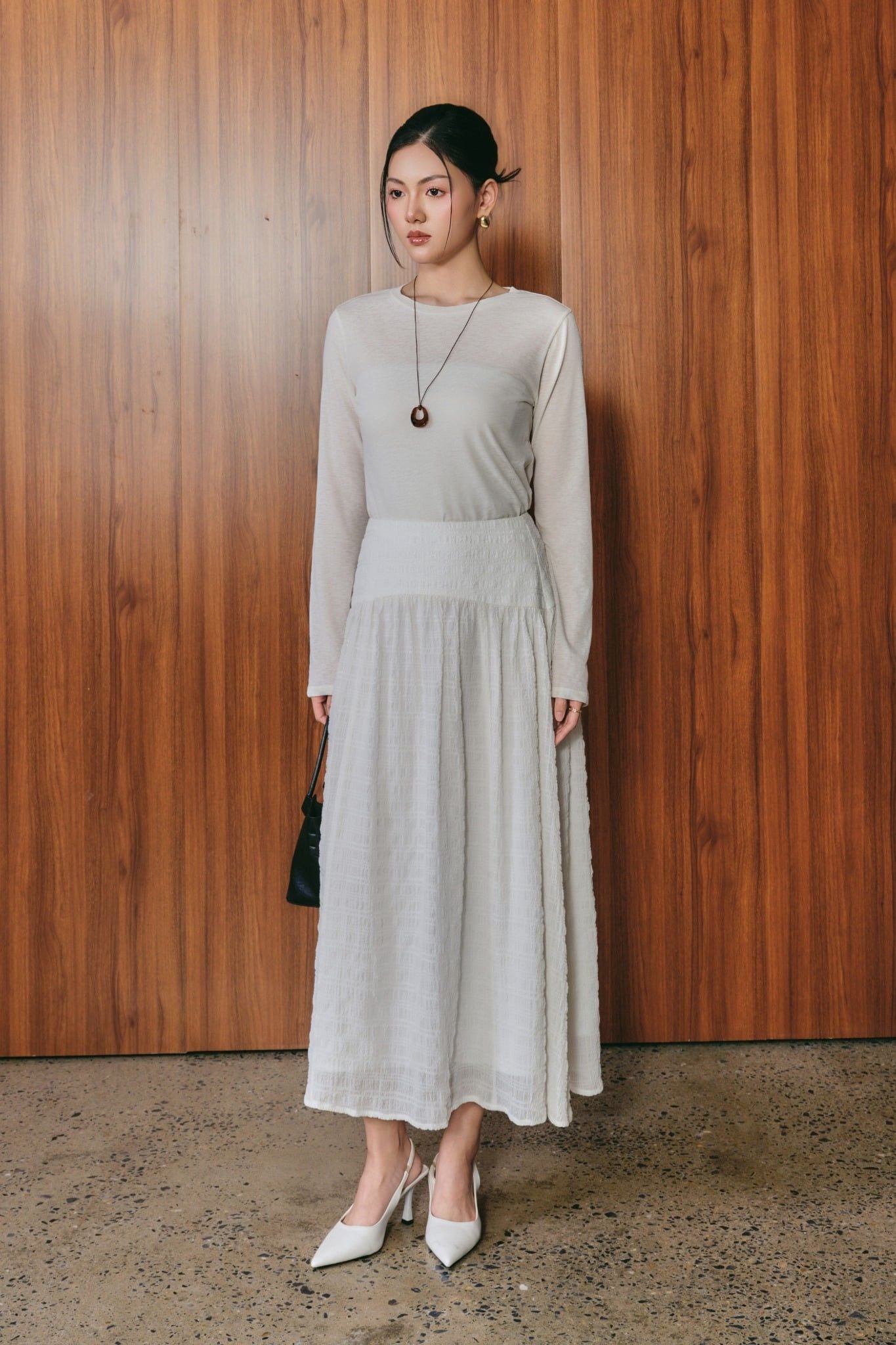  Áo Dài Tay Nữ Dáng Ôm Tay Loe Vải Len Lưới 