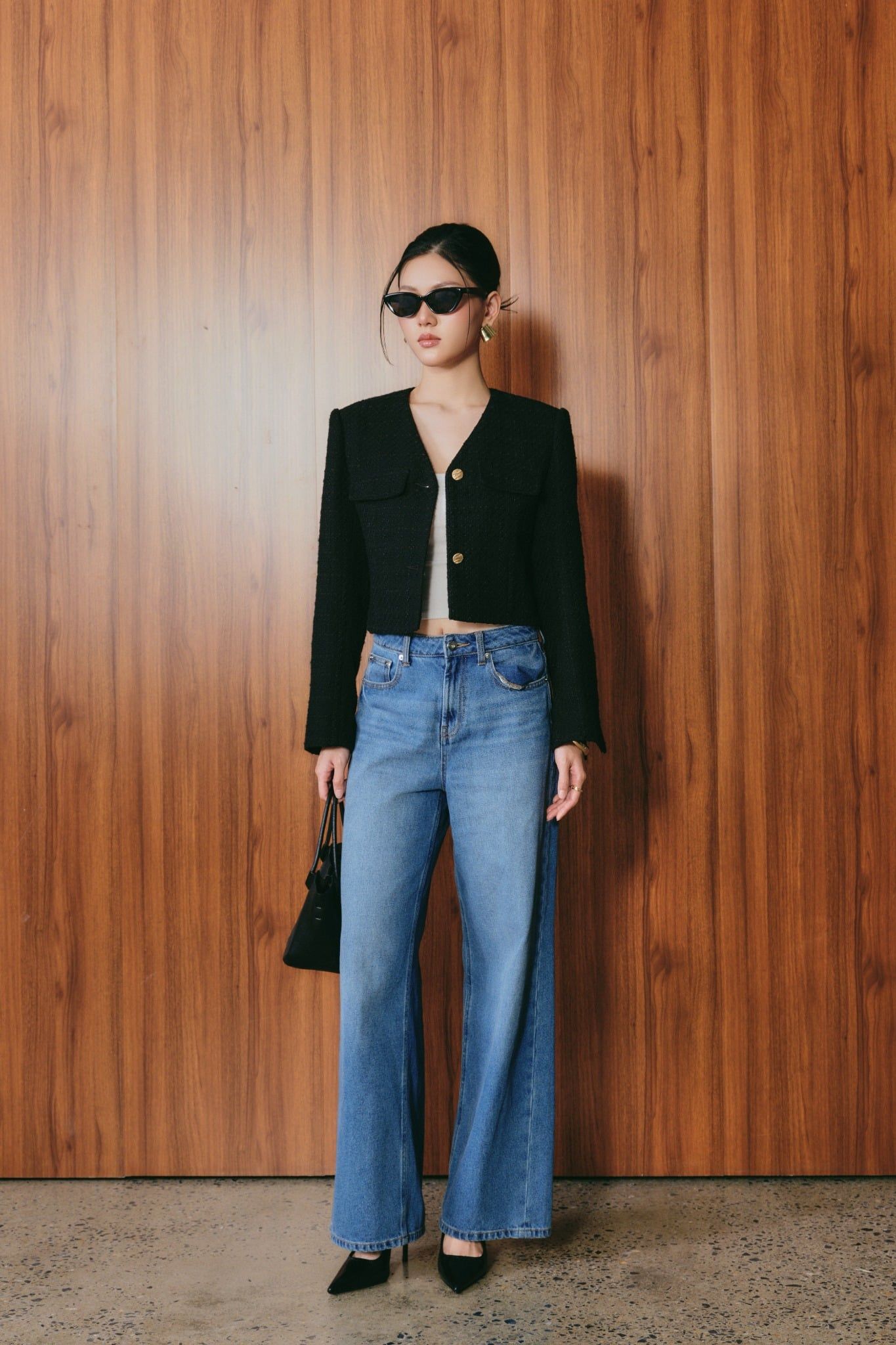  Áo Blazer Nữ Dạ Tweed Dáng Crop 