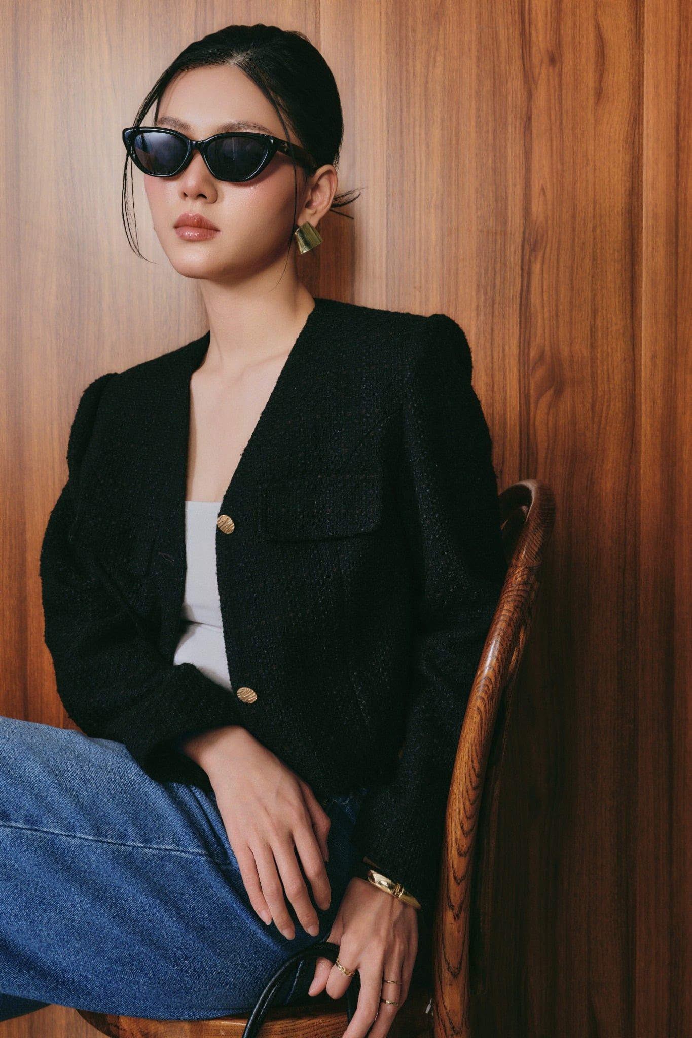  Áo Blazer Nữ Dạ Tweed Dáng Crop 
