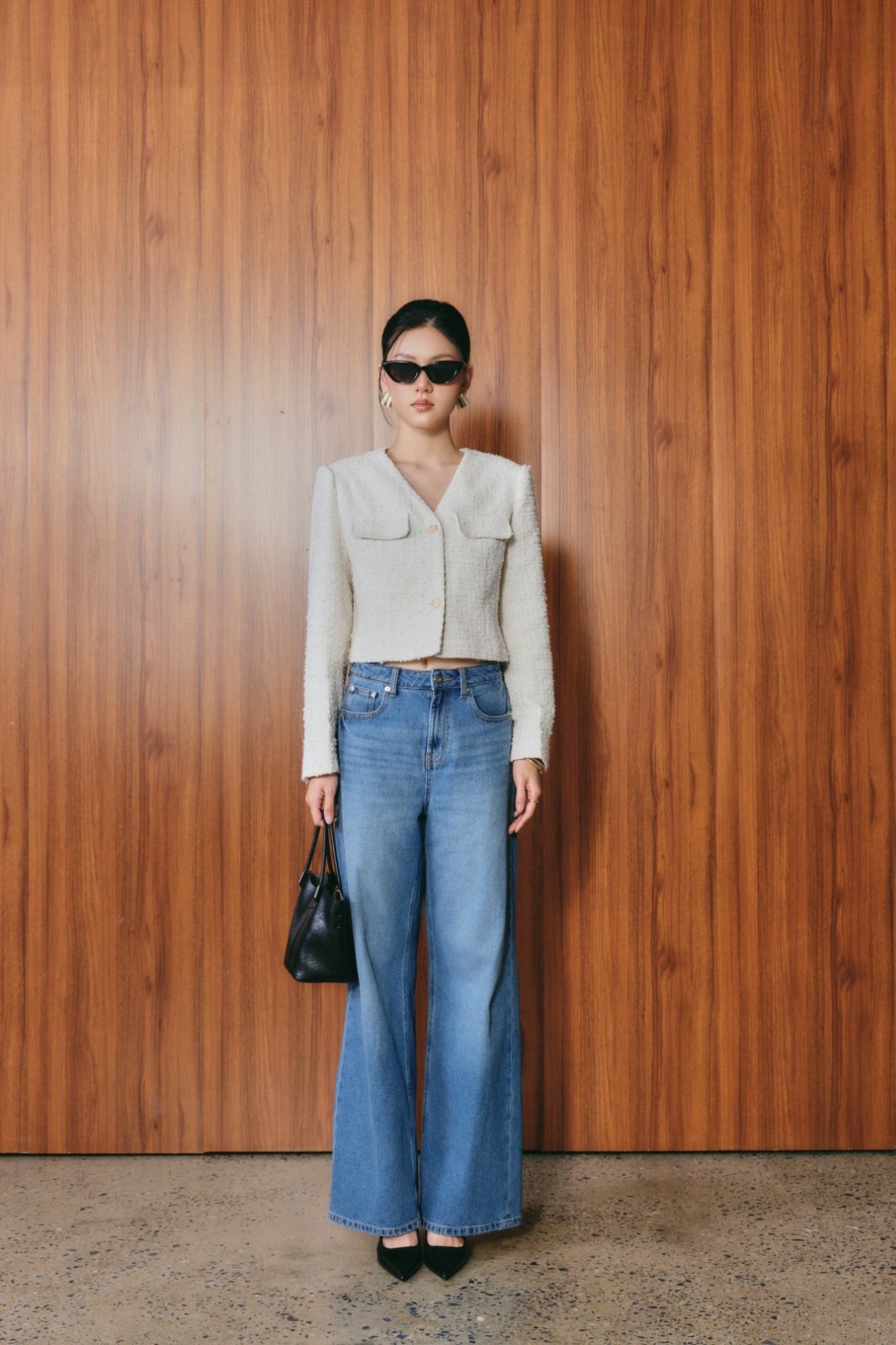  Áo Blazer Nữ Dạ Tweed Dáng Crop 