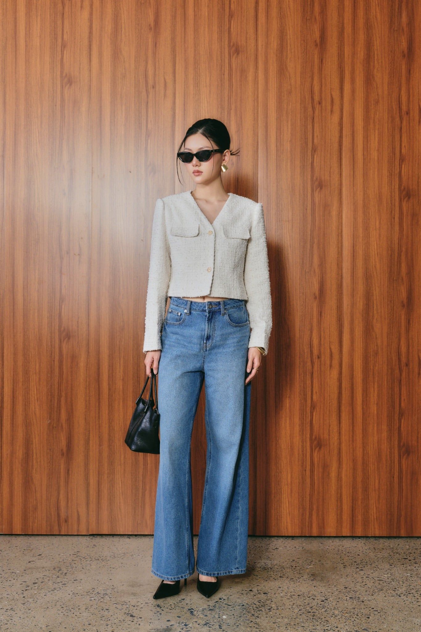  Áo Blazer Nữ Dạ Tweed Dáng Crop 