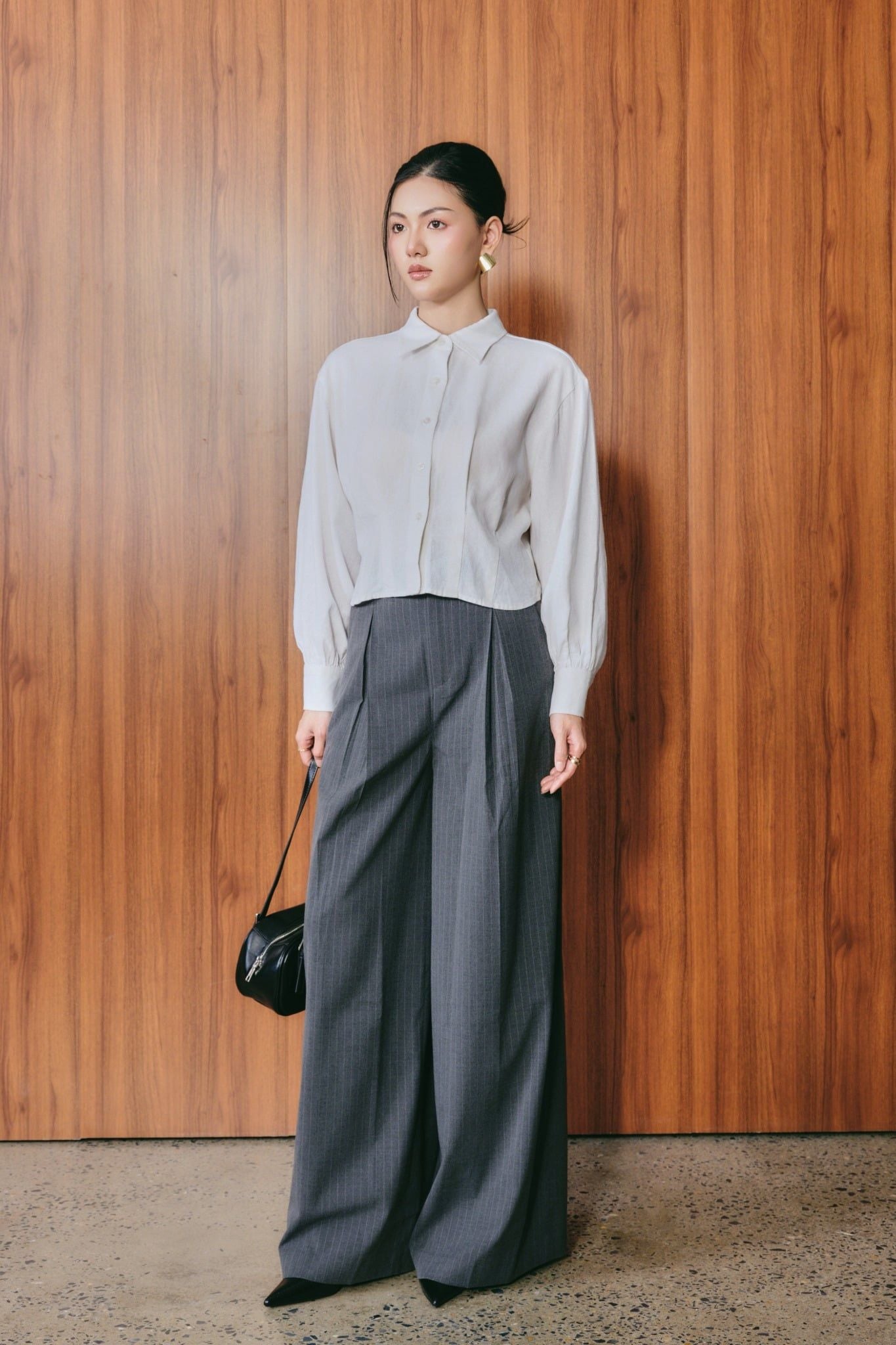  Áo Sơ Mi Nữ Vải Linen Dáng Crop Cách Điệu Eo 