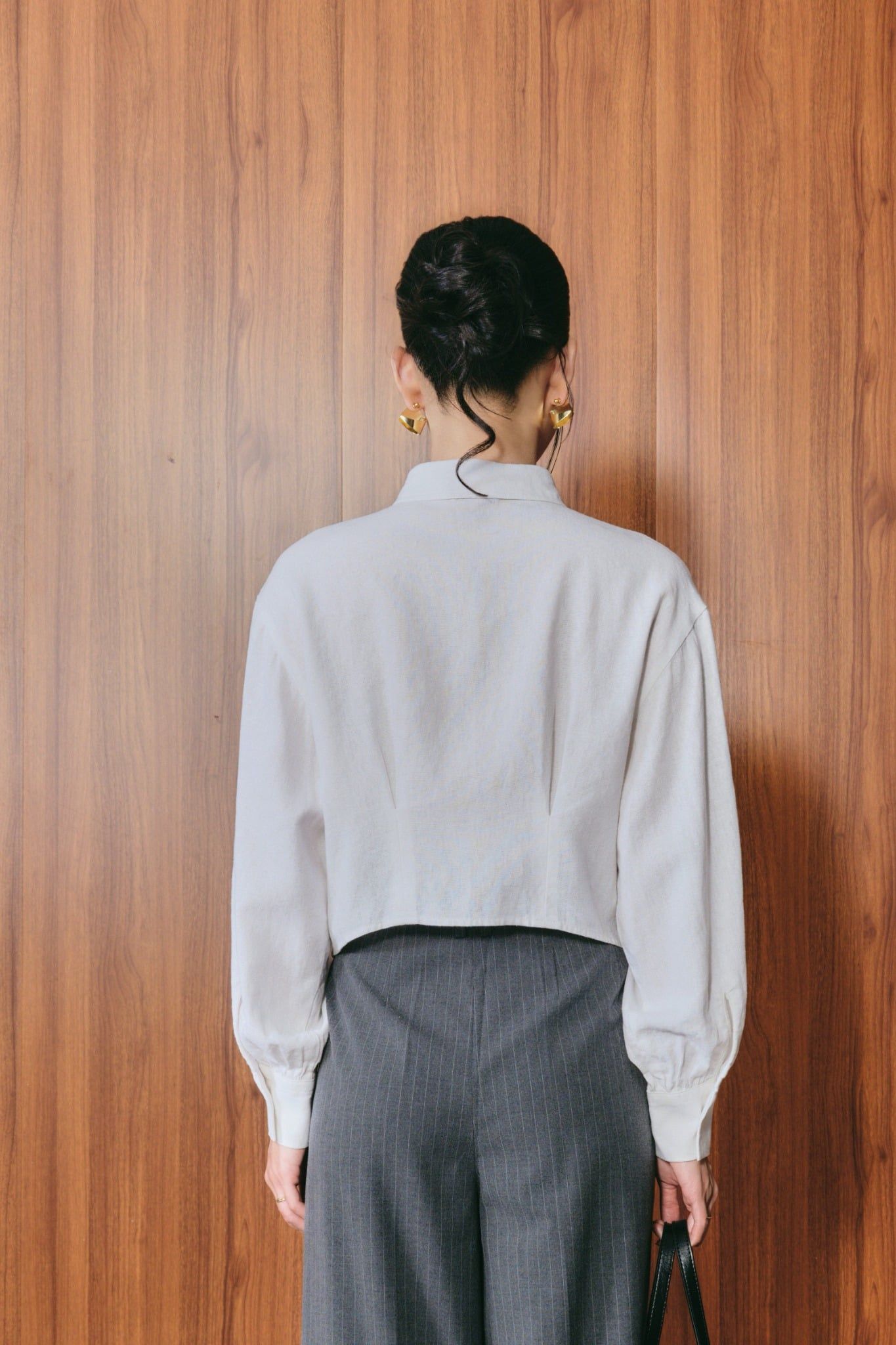  Áo Sơ Mi Nữ Vải Linen Dáng Crop Cách Điệu Eo 