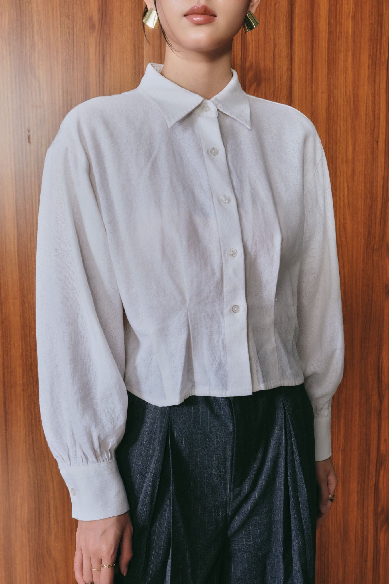  Áo Sơ Mi Nữ Vải Linen Dáng Crop Cách Điệu Eo 