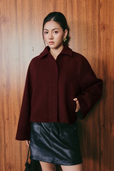  Áo Khoác Dạ Wool Dáng Boxy Crop 