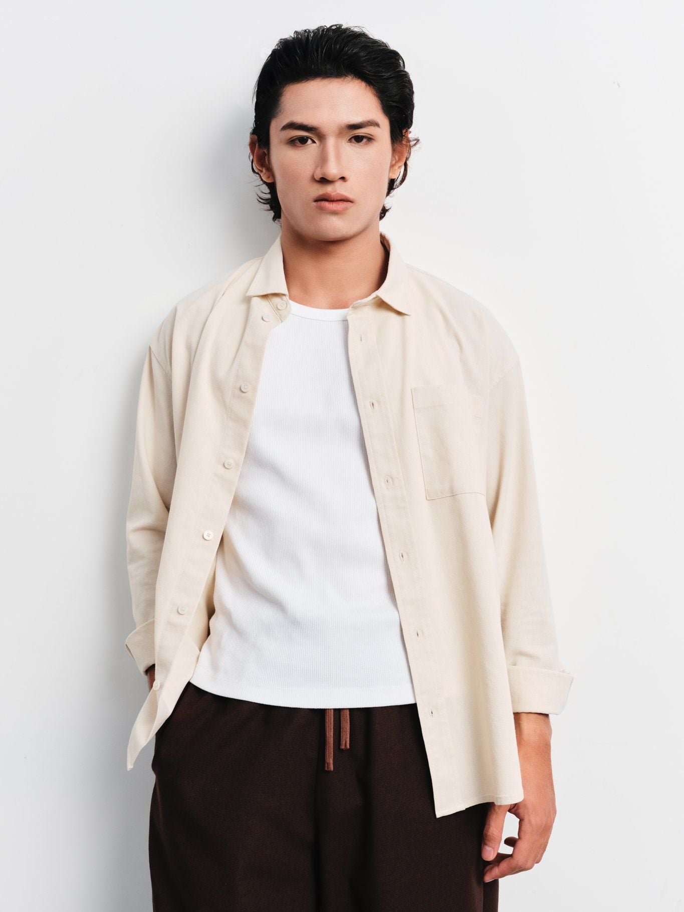  Áo Sơ Mi Nam dài tay vải Linen Dáng Regular 