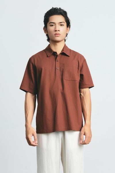  Áo sơ mi nam vải Linen bổ nẹp ngực 