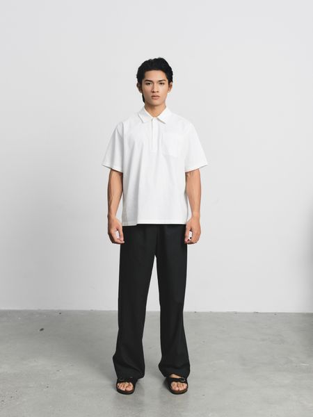  Áo sơ mi nam vải Linen bổ nẹp ngực 