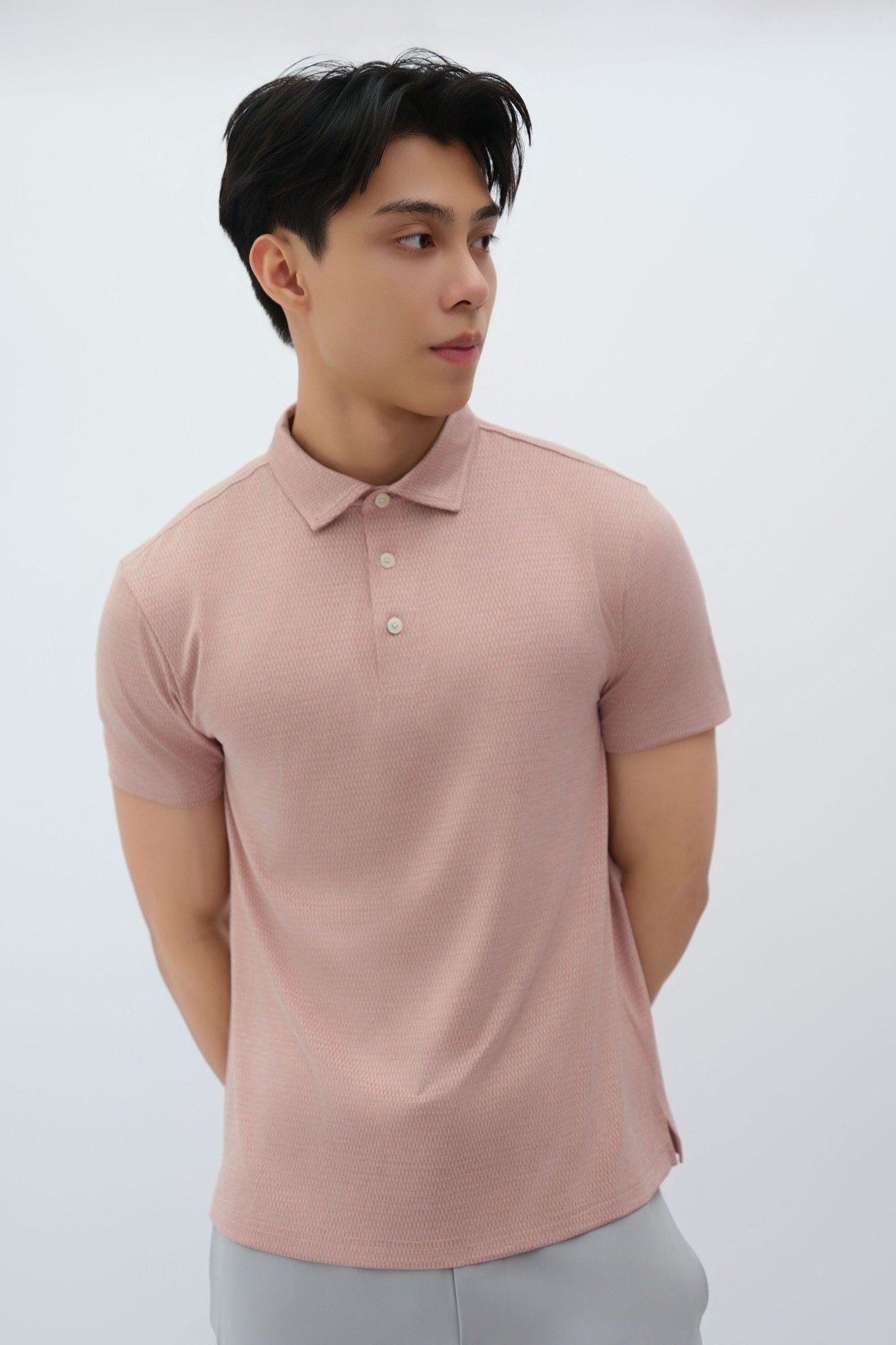  Áo Polo nam vải Jacquard dáng regular 