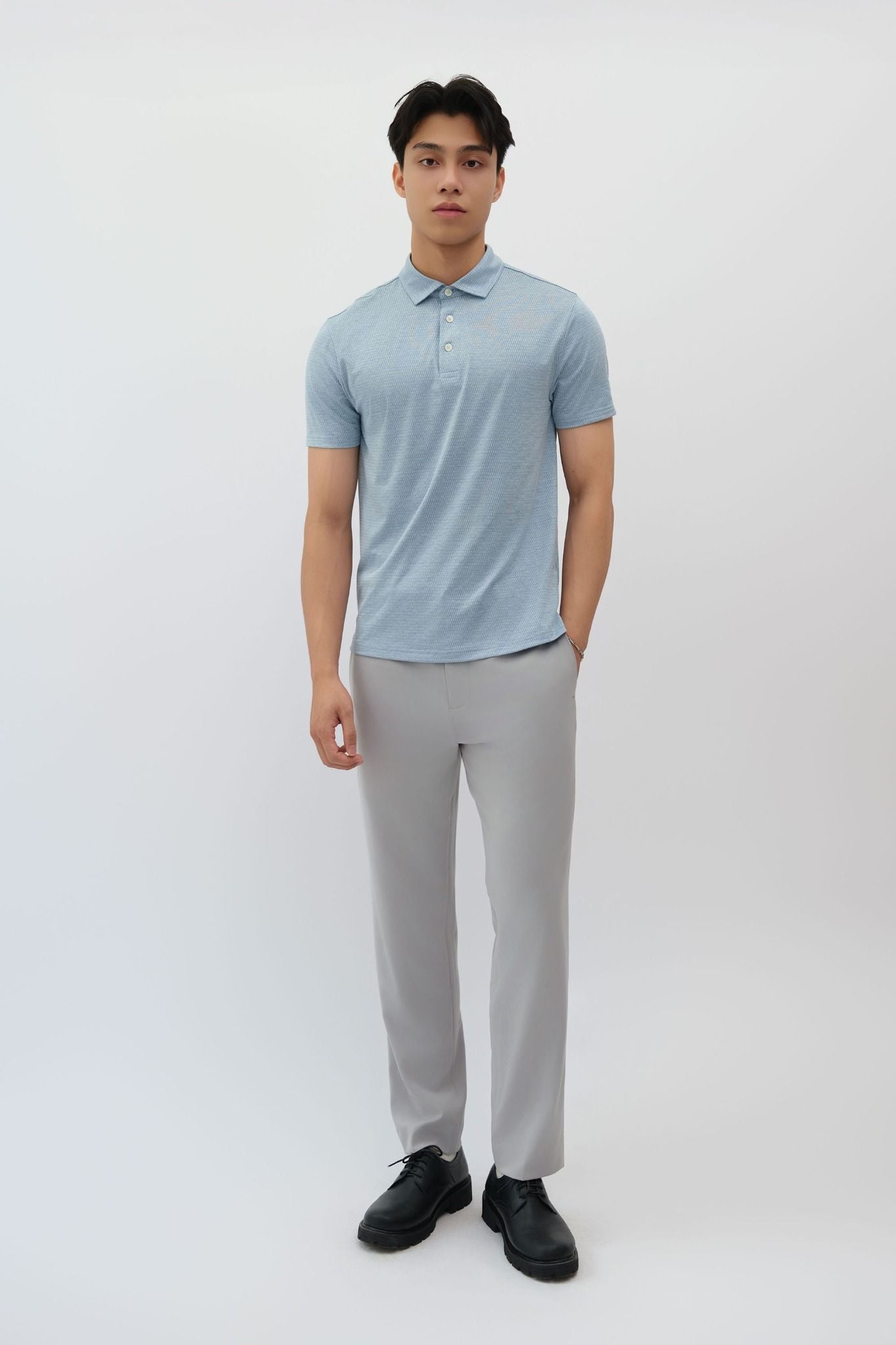  Áo Polo nam vải Jacquard dáng regular 