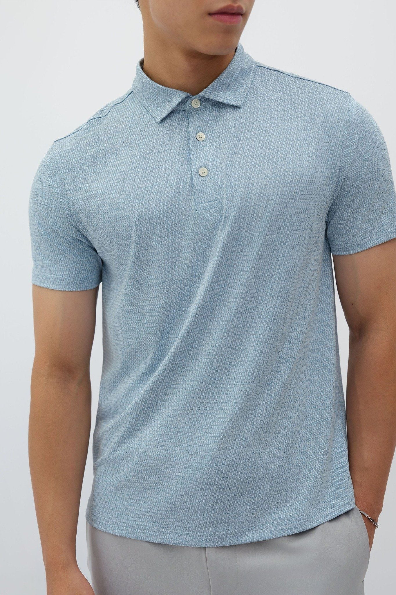  Áo Polo nam vải Jacquard dáng regular 