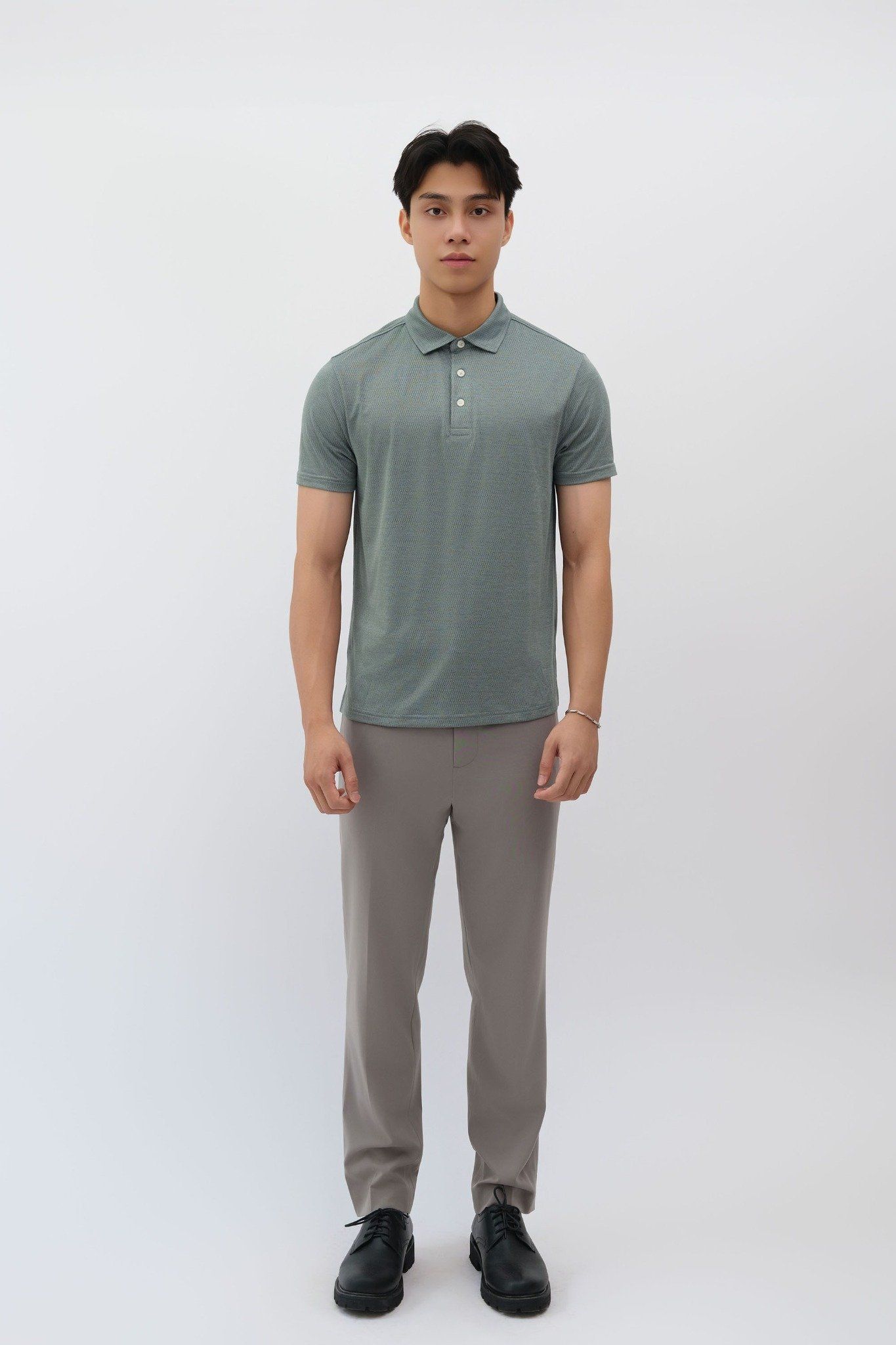  Áo Polo nam vải Jacquard dáng regular 