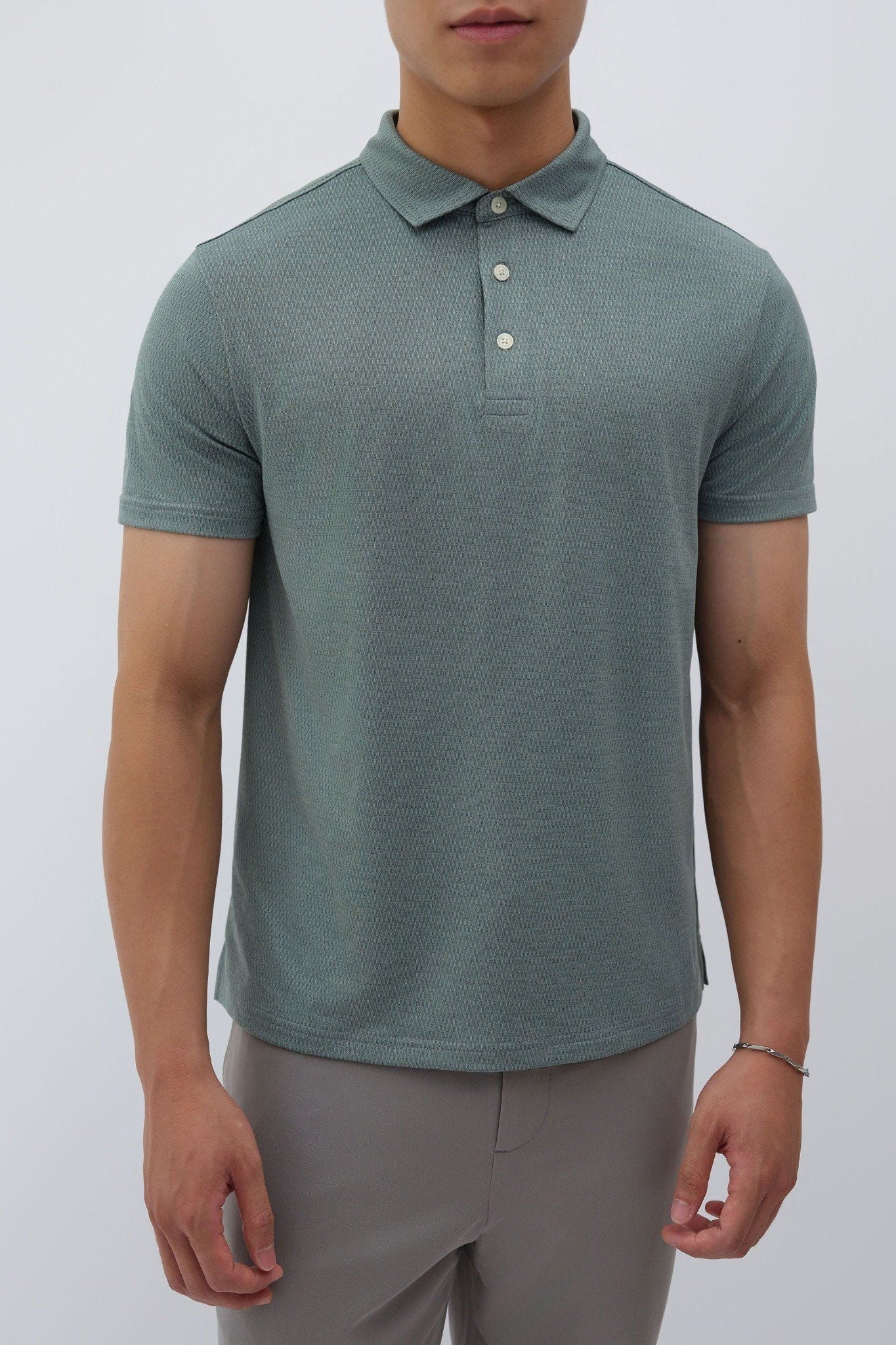  Áo Polo nam vải Jacquard dáng regular 