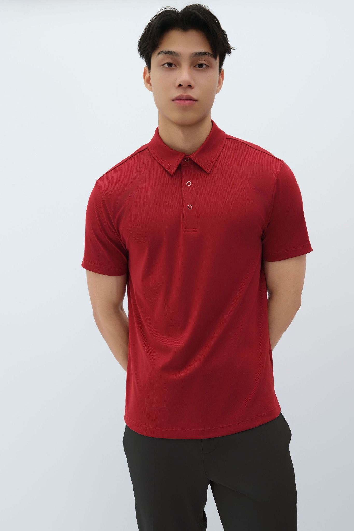  Áo Polo nam vải Rib dáng regular 