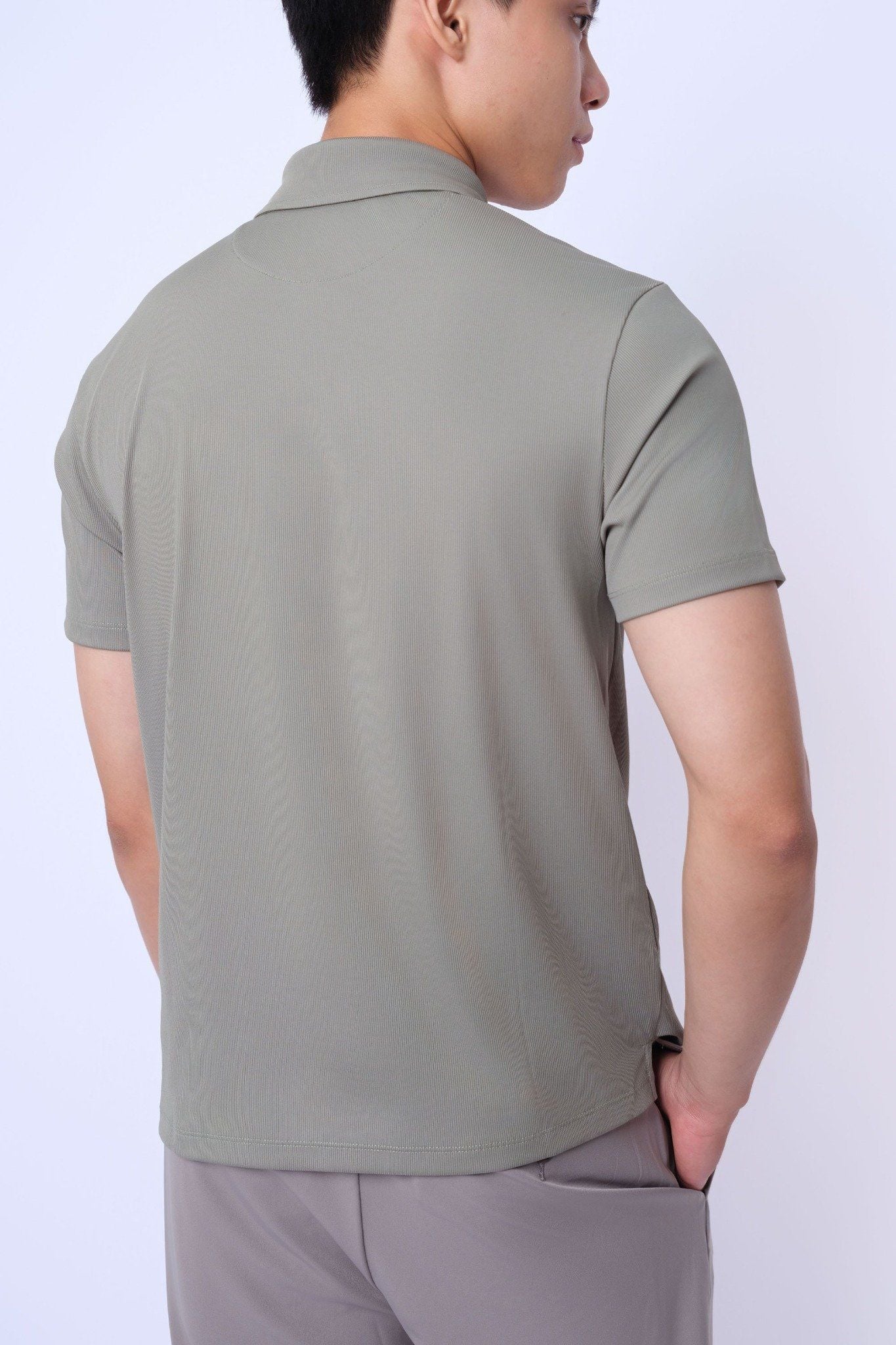  Áo Polo nam vải Rib dáng regular 