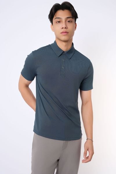  Áo Polo nam vải Rib dáng regular 