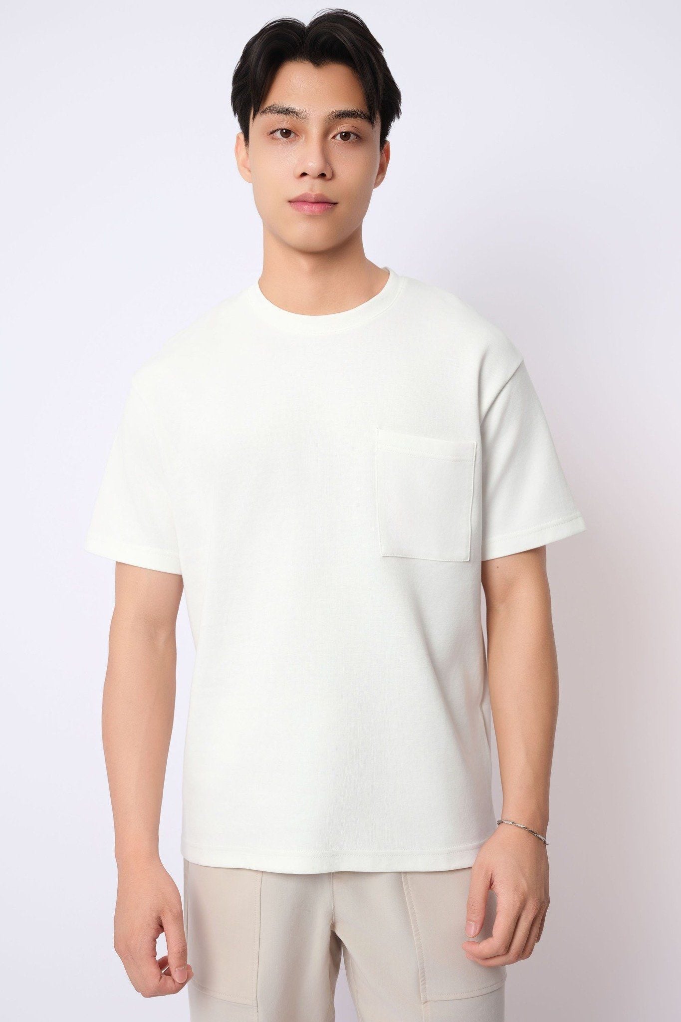  Áo ngắn tay cổ tròn nam 