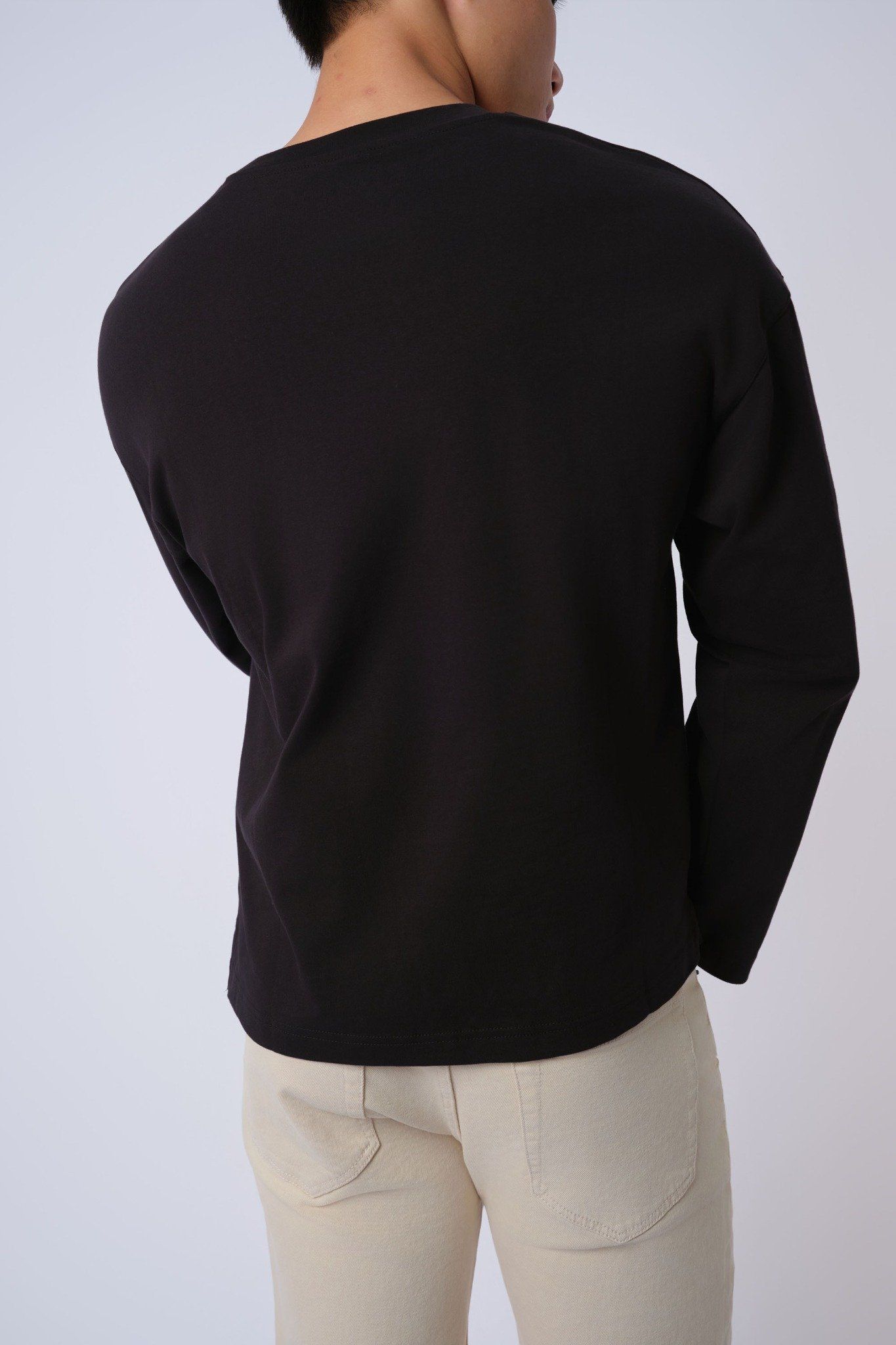  Áo dài tay cổ tròn nam 