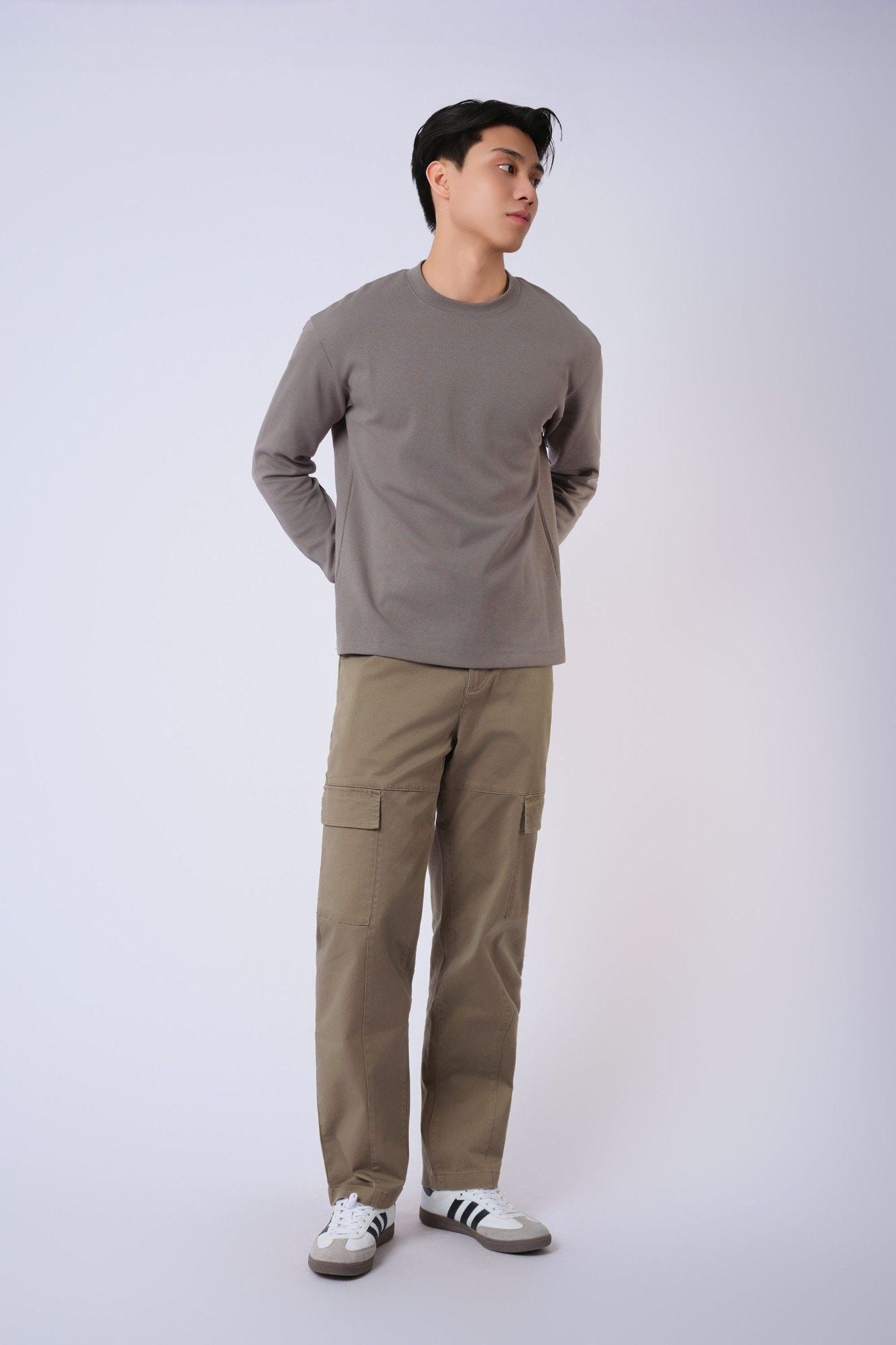  Áo dài tay cổ cao nam 