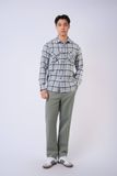  Áo sơ mi nam vải flannel kẻ dáng suông 