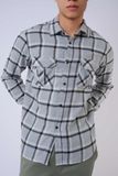  Áo sơ mi nam vải flannel kẻ dáng suông 
