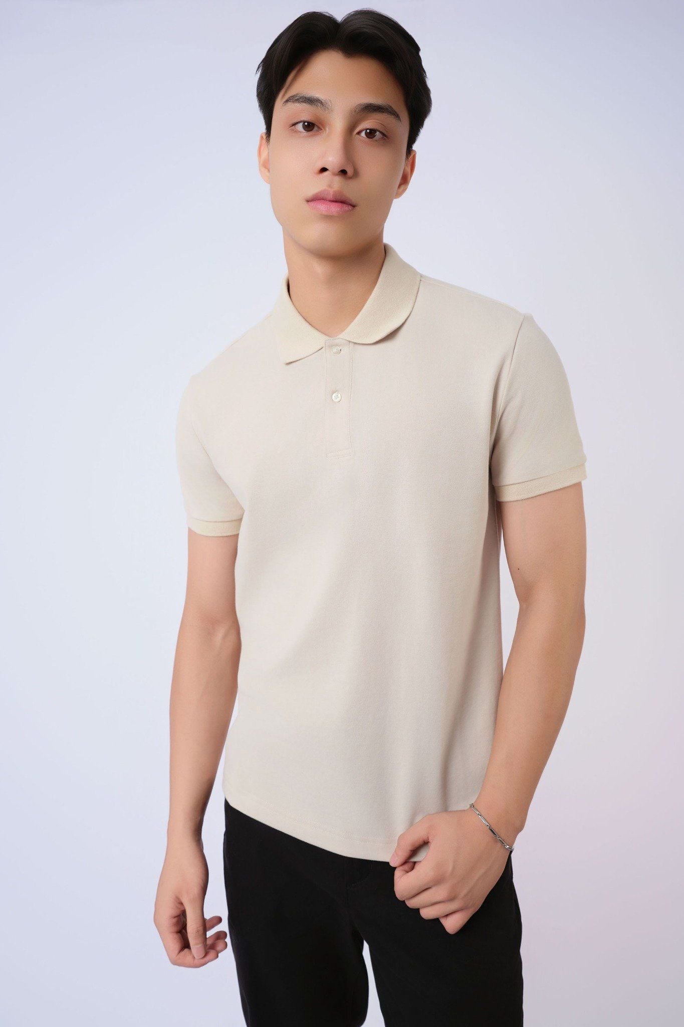  Áo polo nam cơ bản vải pique 