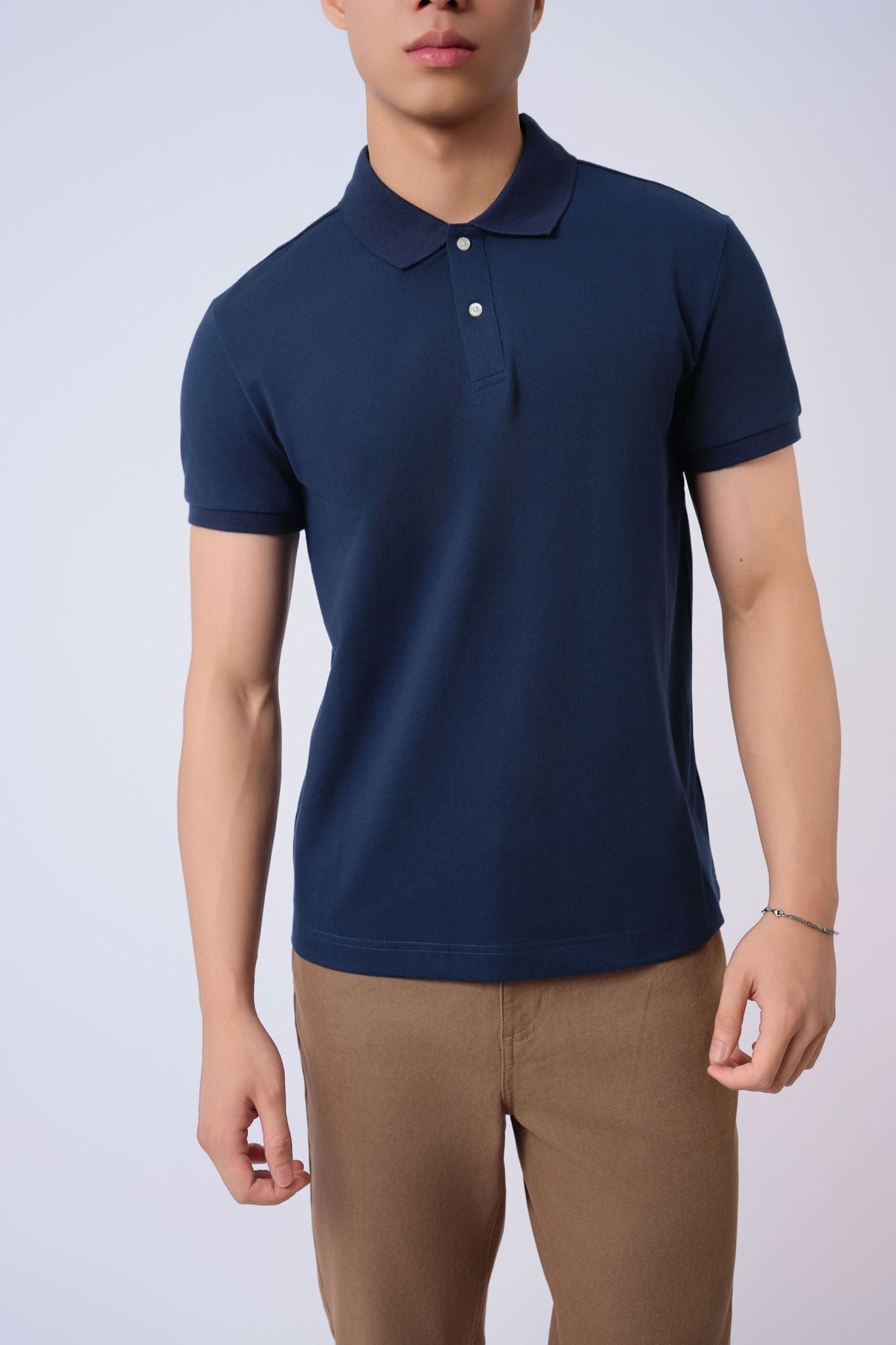  Áo polo nam cơ bản vải pique 