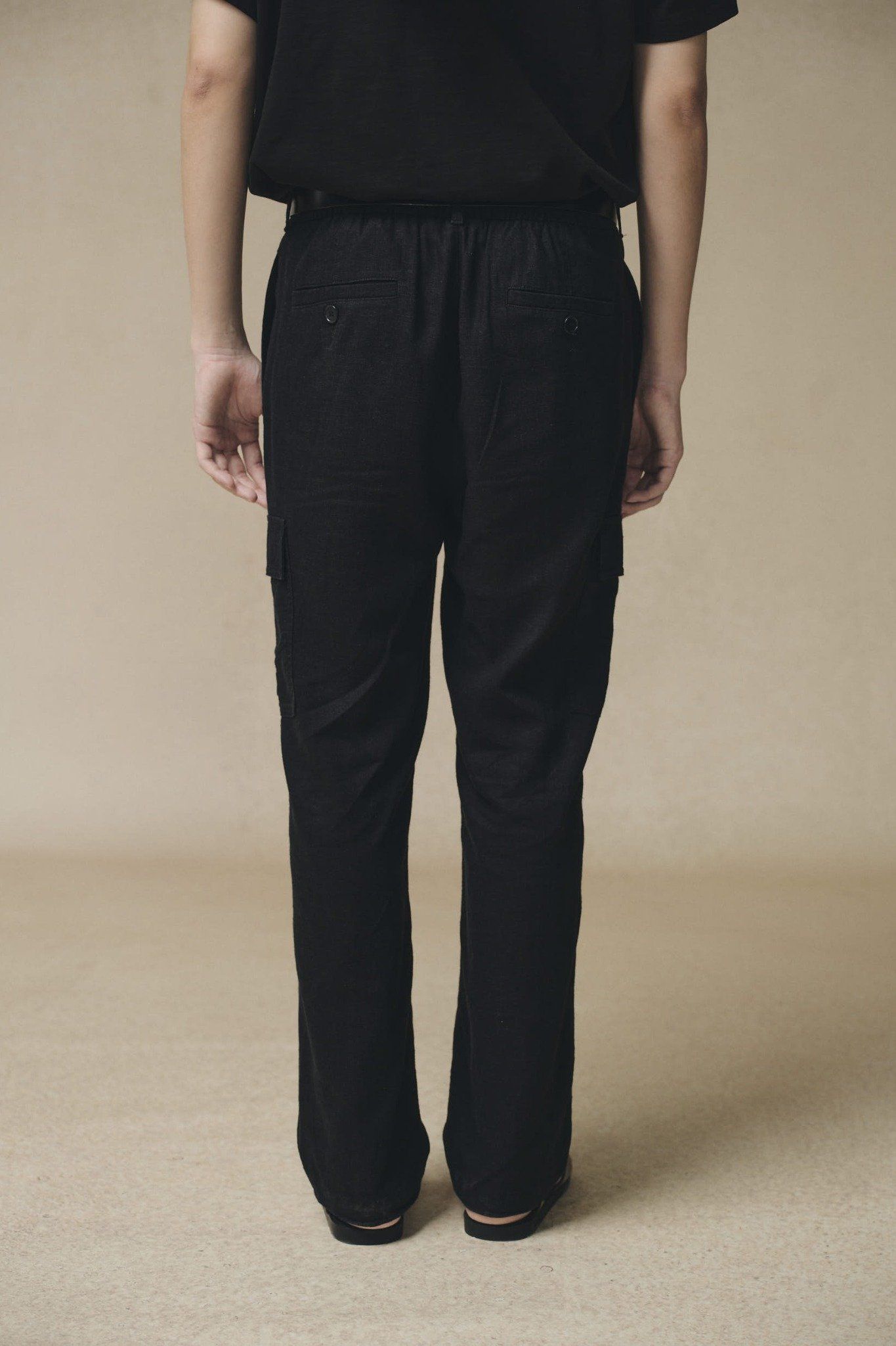  Quần Dài Nam Linen dáng suông phối nắp túi 