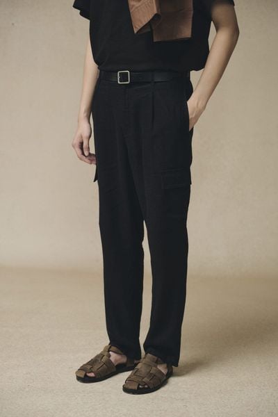  Quần Dài Nam Linen dáng suông phối nắp túi 