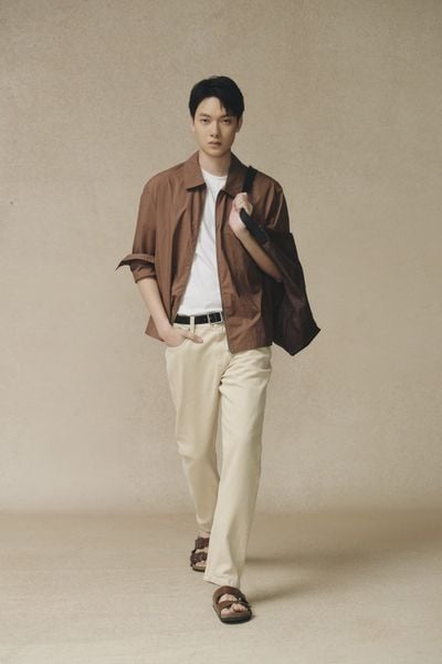 Áo sơ mi nam phối Zip vải Poplin 