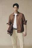  Áo sơ mi nam phối Zip vải Poplin 