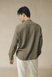  Áo sơ mi Nam Chất Linen dáng xuông cổ tàu 
