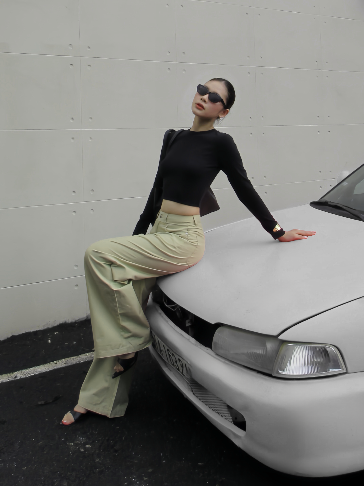  Áo dài tay nữ kiểu crop 