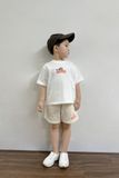  Bộ quần áo Unisex Kids họa tiết Icecream áo single quần french terry 