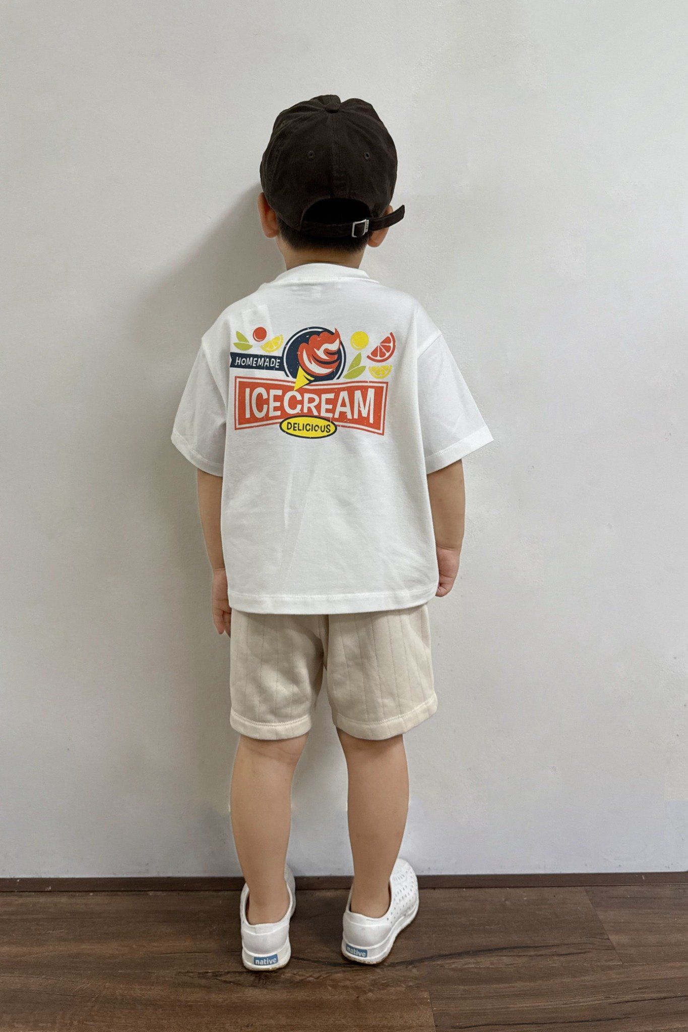  Bộ quần áo Unisex Kids họa tiết Icecream áo single quần french terry 