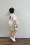  Bộ quần áo Unisex Kids họa tiết Icecream áo single quần french terry 