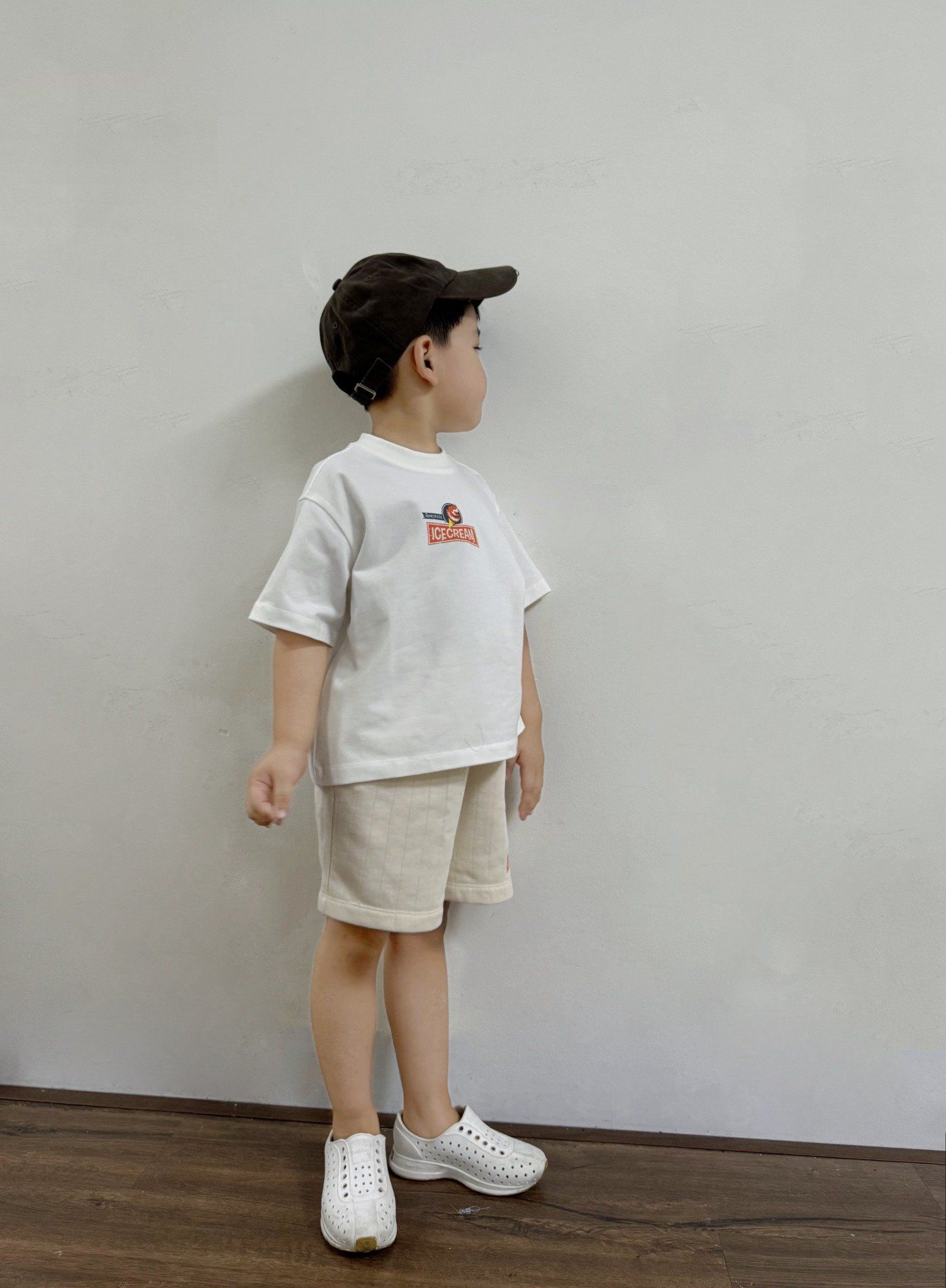  Bộ quần áo Unisex Kids họa tiết Icecream áo single quần french terry 