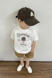 Áo phông Unisex Kid in họa tiết kem vải single 