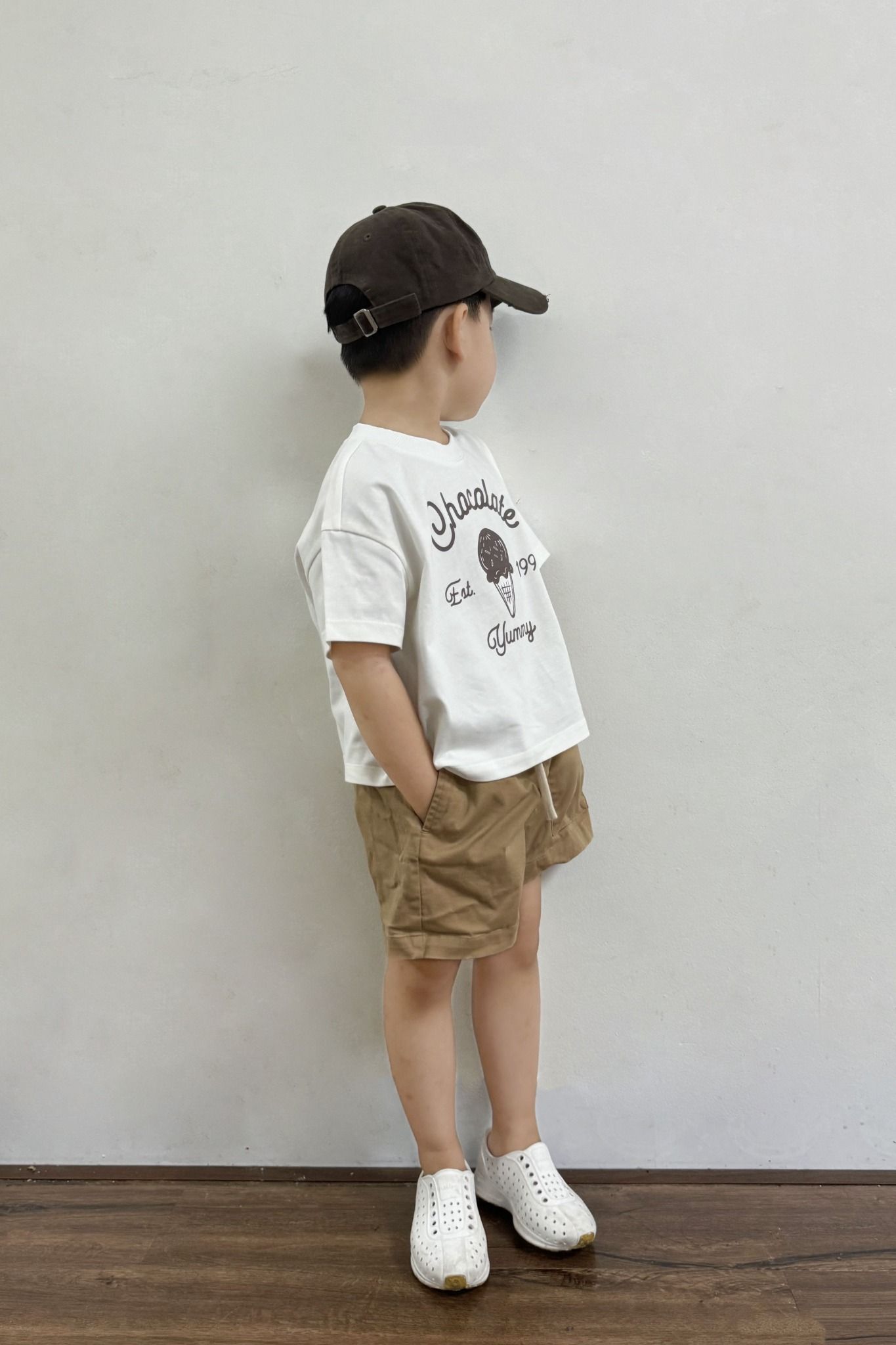  Áo phông Unisex Kid in họa tiết kem vải single 