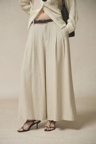  Quần dài Nữ Linen dáng Super wide leg 