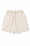  Quần Short Nữ Vải Linen Cạp Cao Phối Chun Lưng 