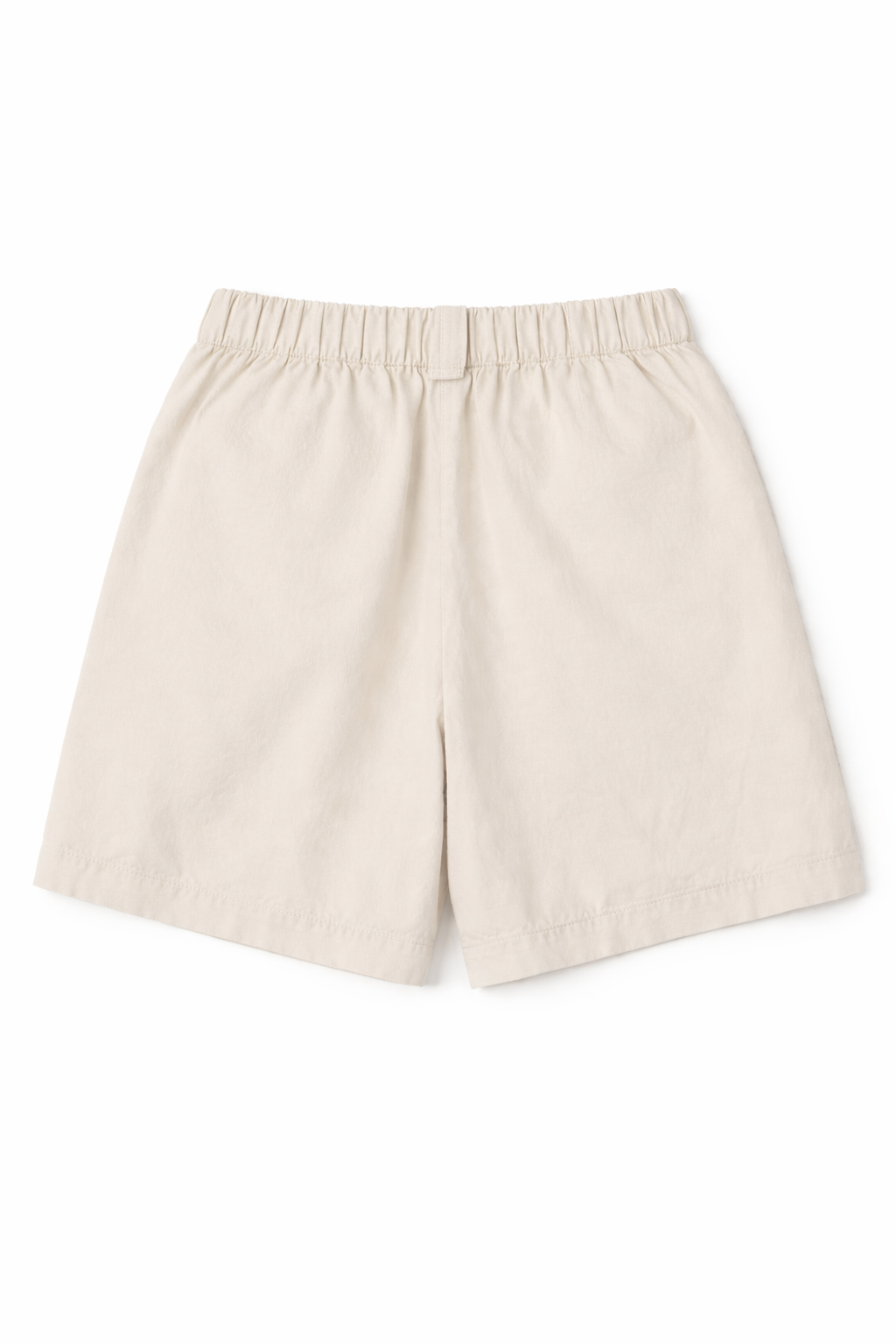  Quần Short Nữ Vải Linen Cạp Cao Phối Chun Lưng 