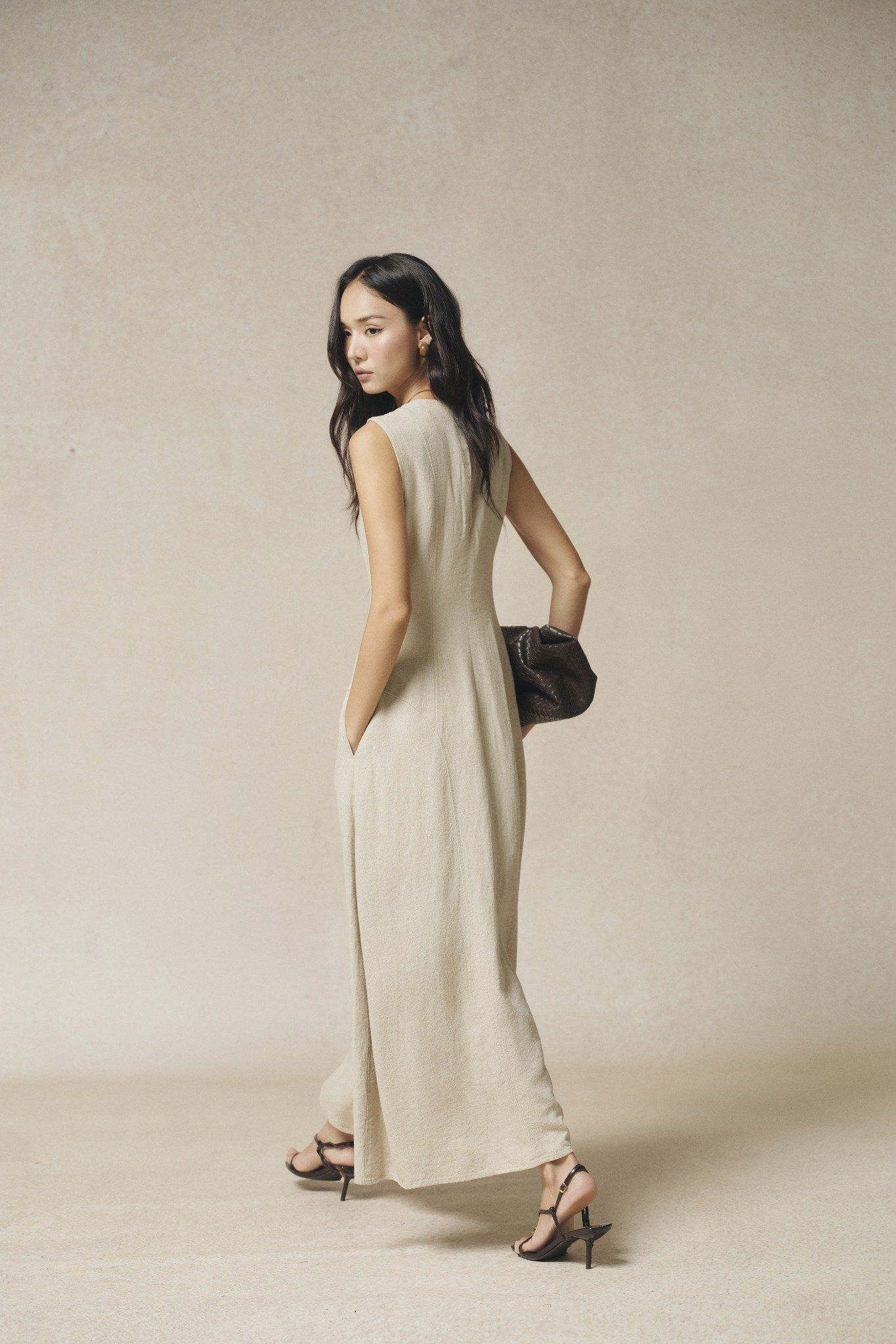  Váy không tay Nữ chất Linen dáng Maxi 